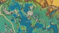 Route #1 for farming Sprayfeather Gill (Image via HoYoverse)